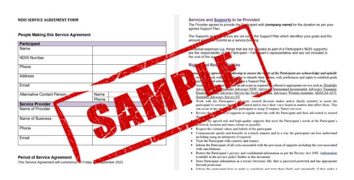 NDIS Service Agreement