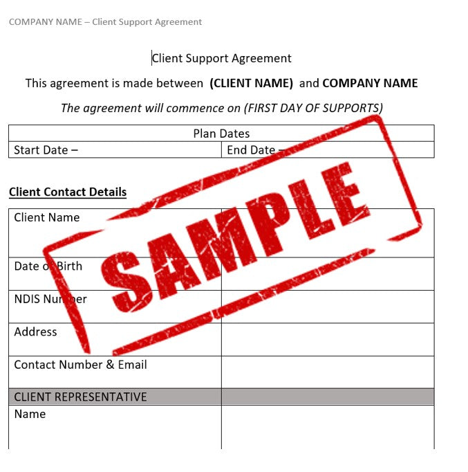 NDIS Service Agreement